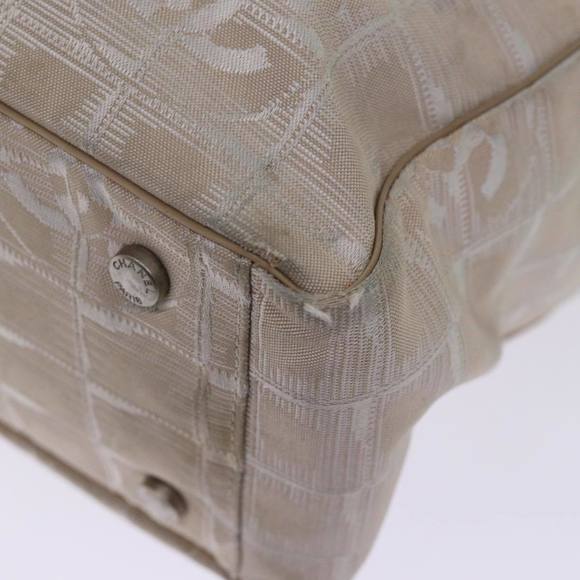 CHANEL New Travel Line Tote Bag Nylon Beige CC Auth th4946 - Picture 16 of 16